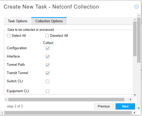 Select the Check Box to Collect Configuration