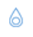 Water droplet icon with a circle inside representing hydration or liquid concepts.