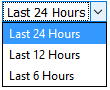 Dropdown menu with options Last 24 Hours, Last 12 Hours, and Last 6 Hours; Last 24 Hours selected.