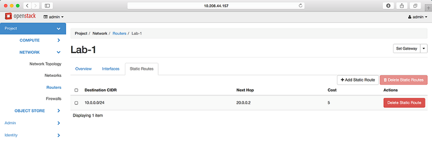 View Static routes