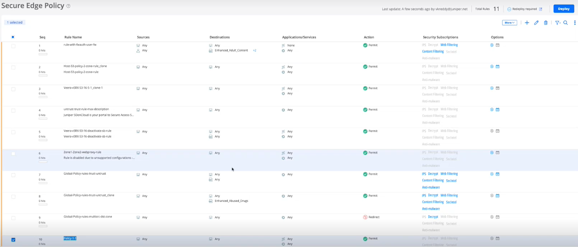 Secure Edge Policy Page