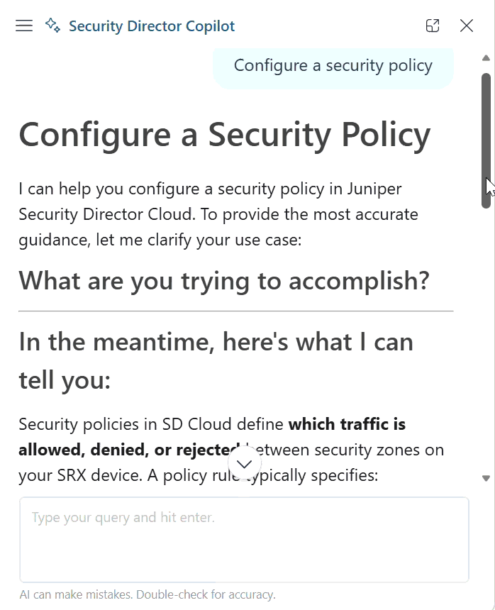 Use Case 1: Configure a Security Policy