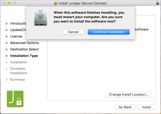 Confirm Restart after Installation