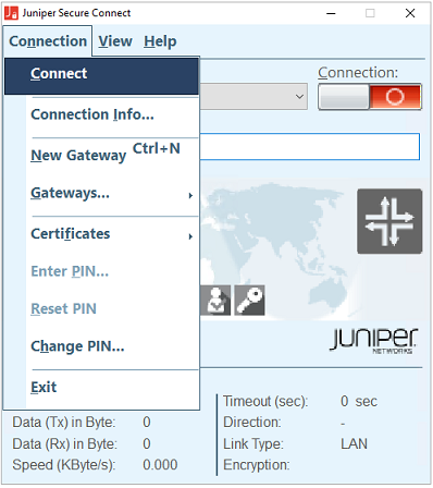 Connect Menu Option