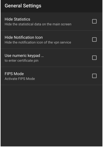 General Settings Options