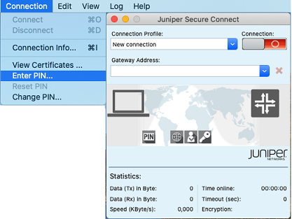 Enter PIN Menu Option