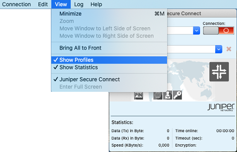 Show Profiles Menu Option