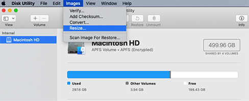 Navigate to Resize Image Option