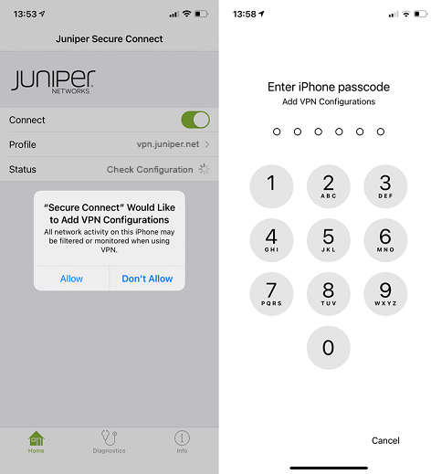 Enable Connect to Establish VPN Connection