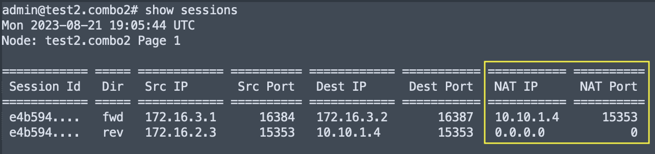 NAT IP and Port