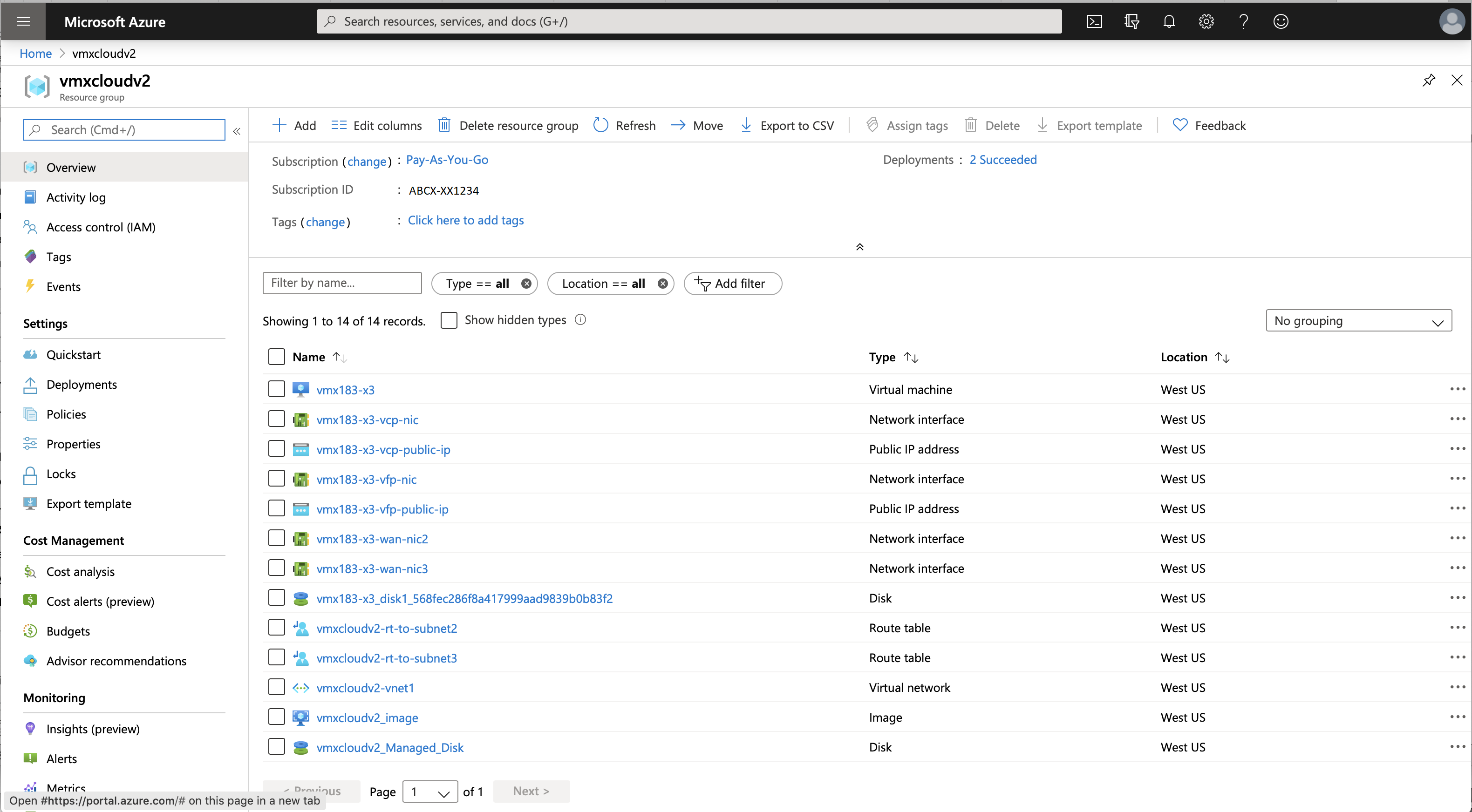 Resource Groups Page