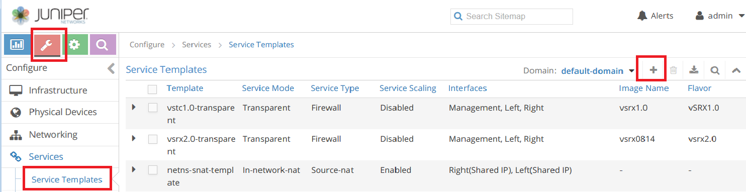 Contrail Service Templates