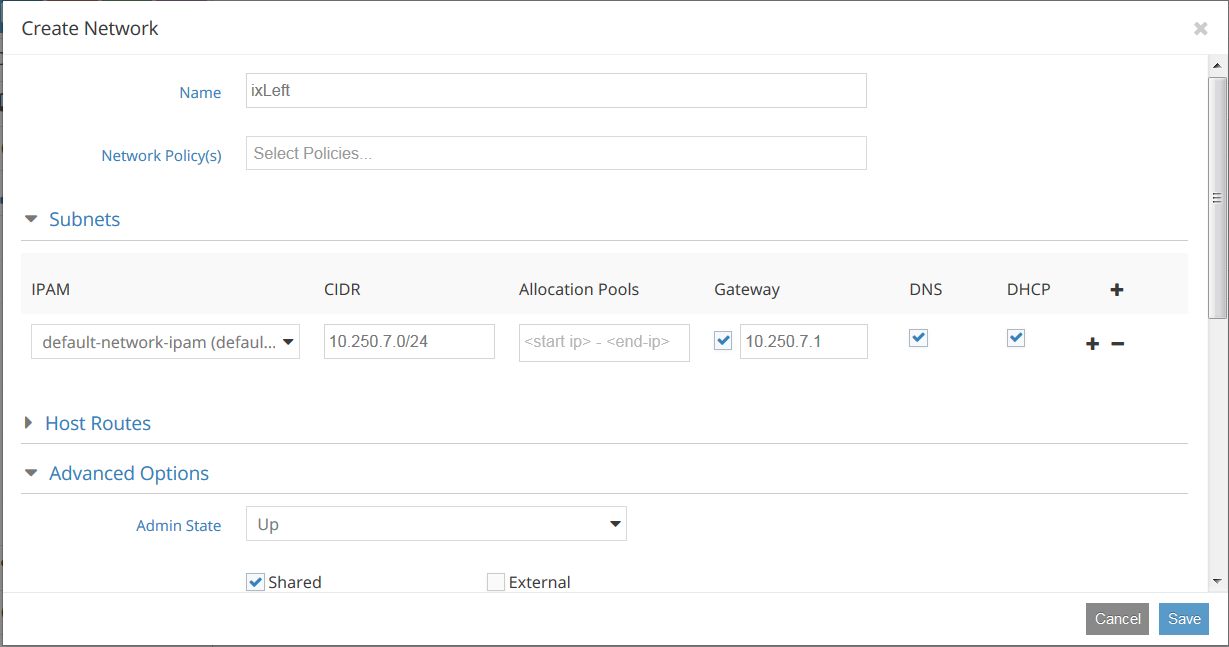 Creating a Virtual Network in Contrail
