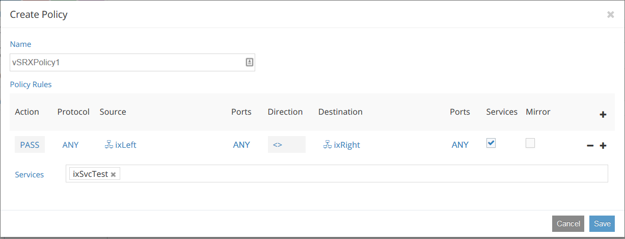 Creating a Network Policy in Contrail