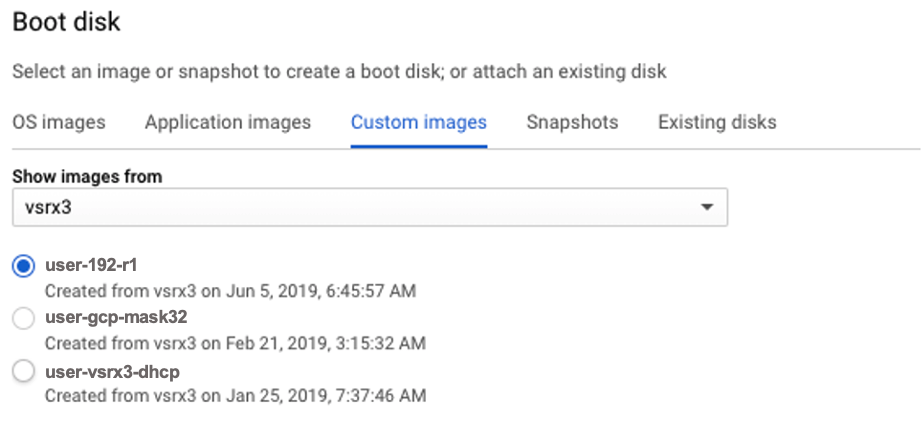 Boot Disk from Custom Images
