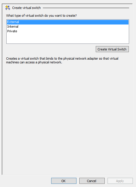 Create Virtual Switch Pane